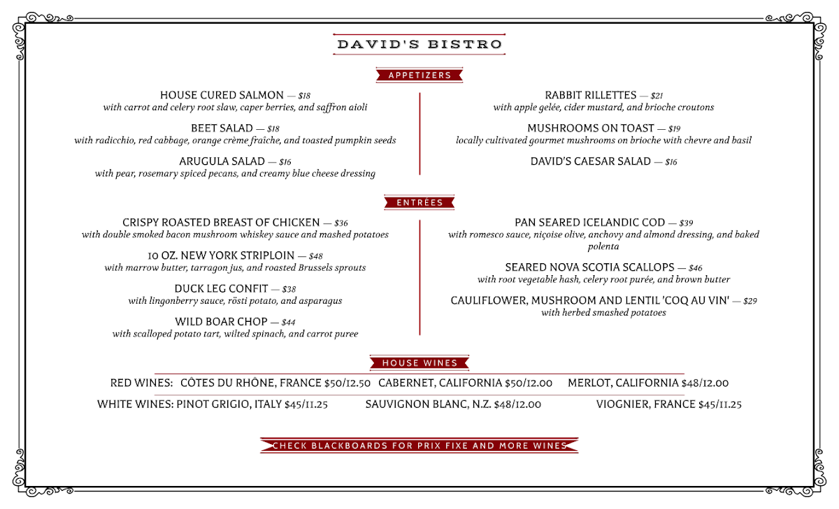 Menu David's Bistro-5
