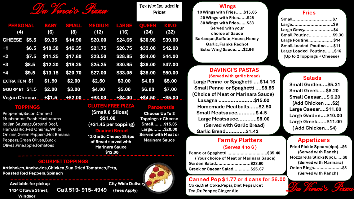 Menu Davinci's Pizza-1