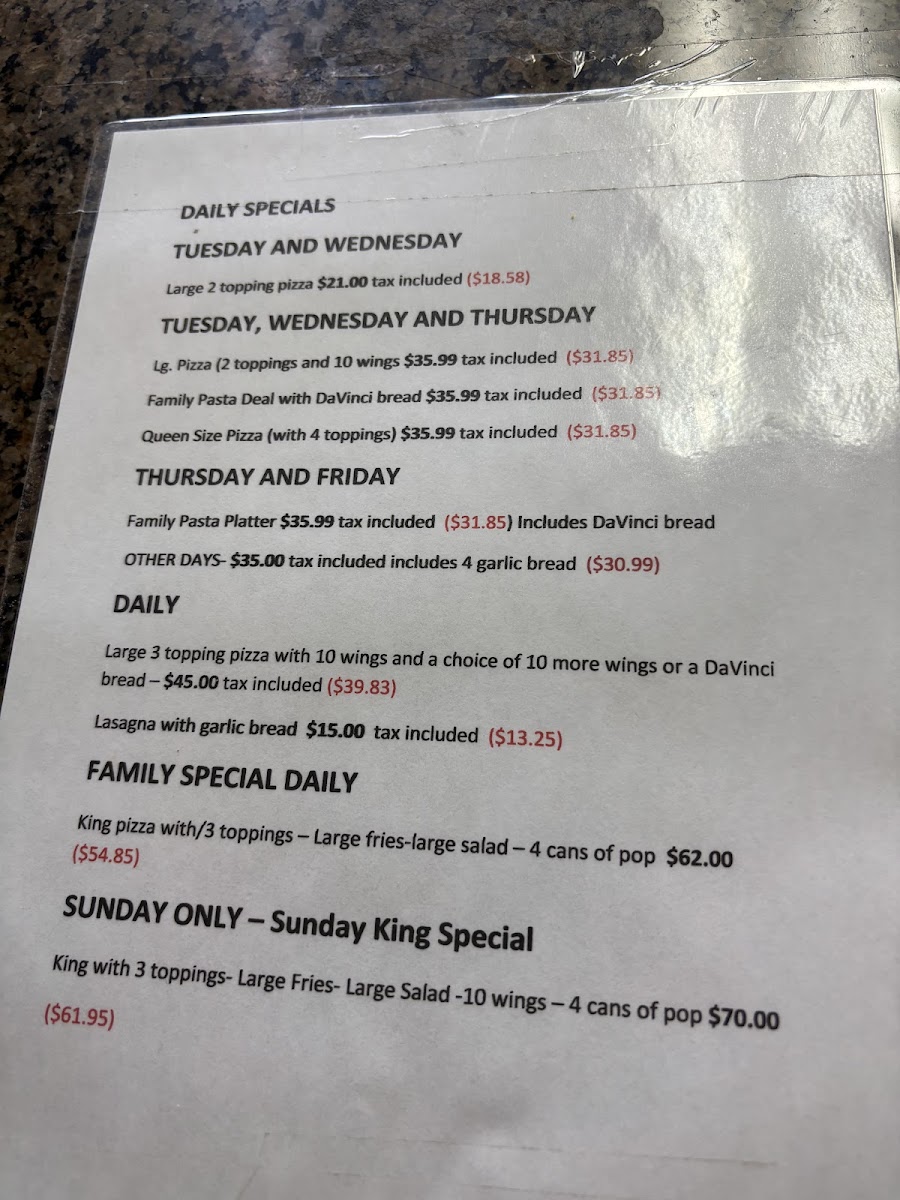 Menu Davinci's Pizza-3