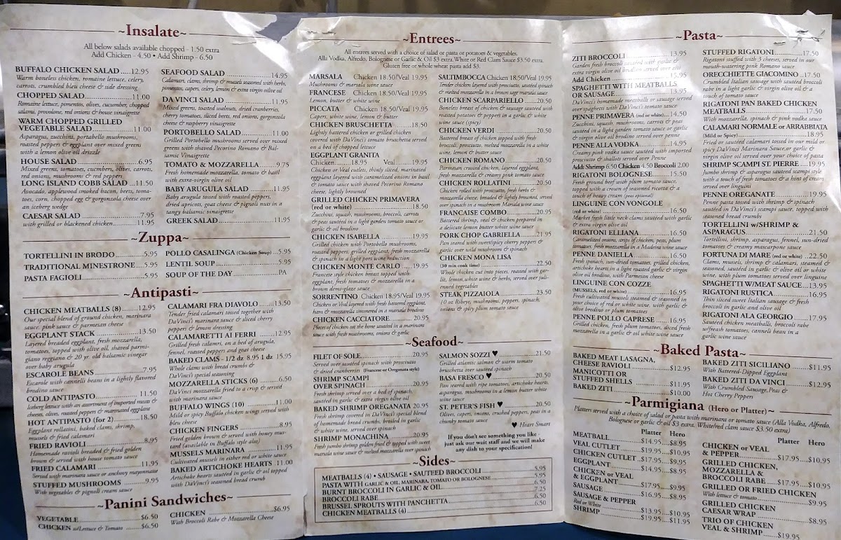 Menu Davinci's-6