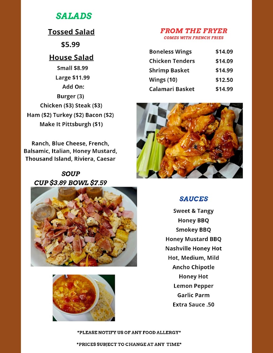 Menu Dawny Jeans Diner & Miniture Golf-4