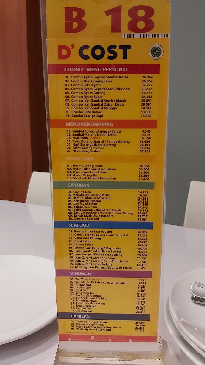 Menu D'cost Seafood Padang-1