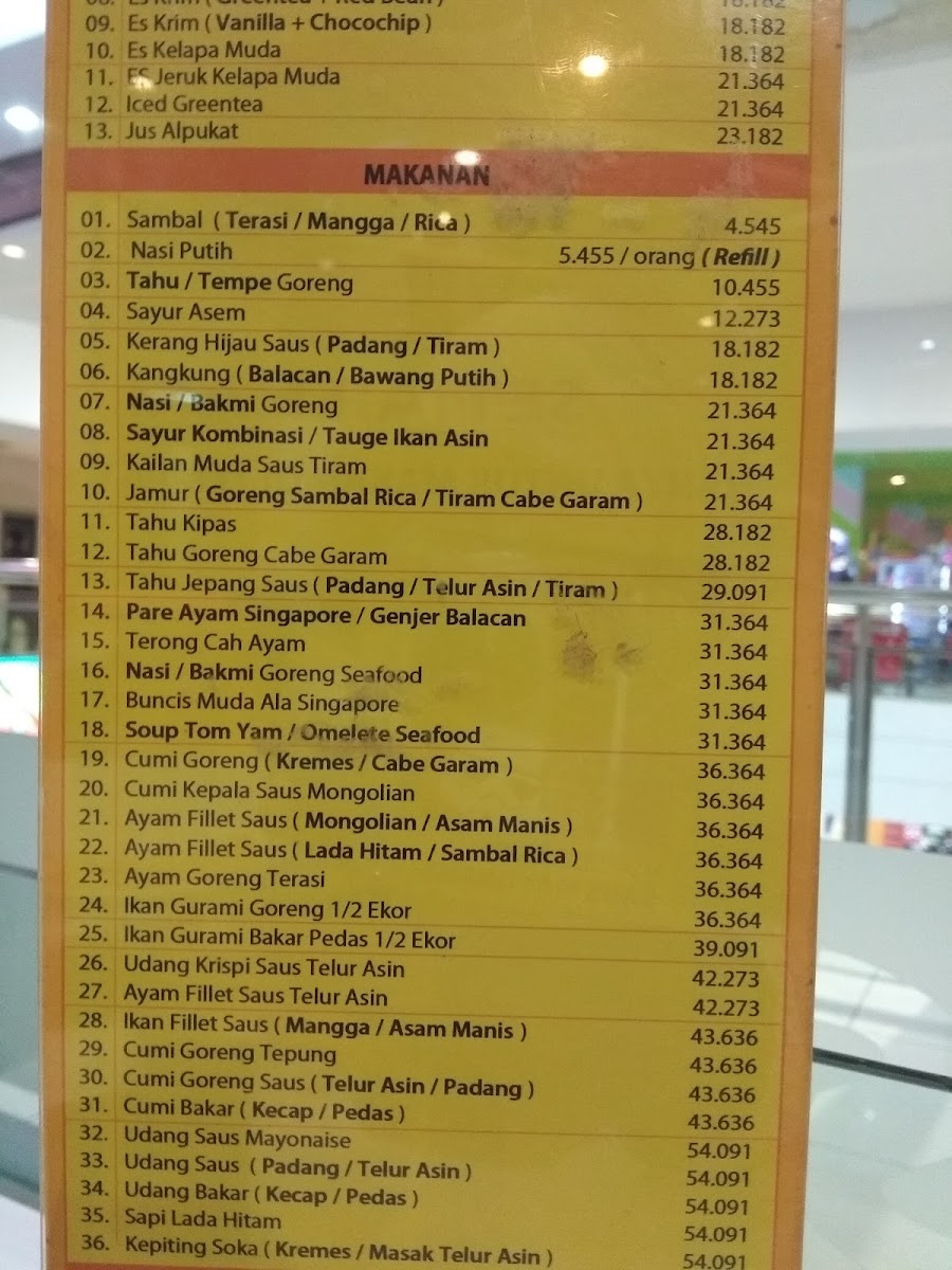 Menu D'cost Seafood Padang-3