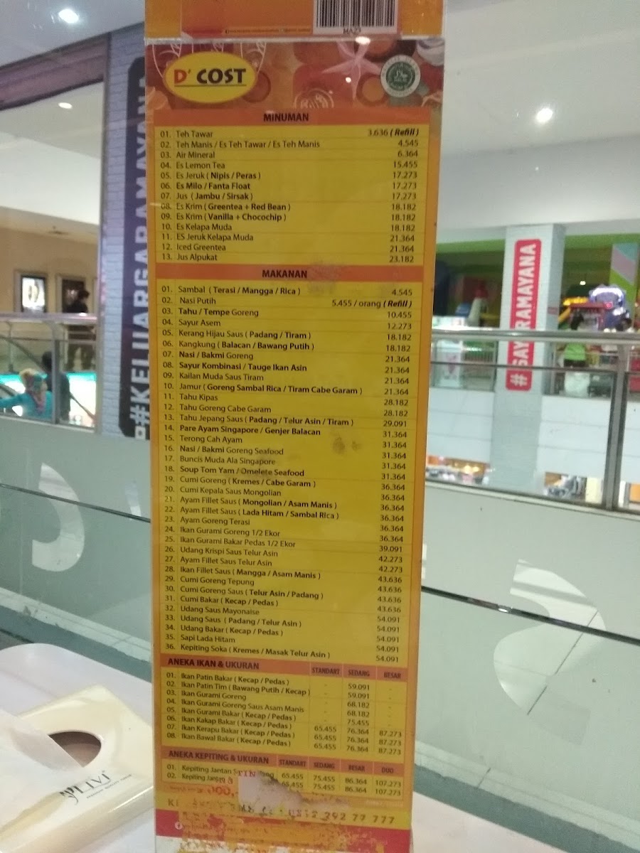 Menu D'cost Seafood Padang-4
