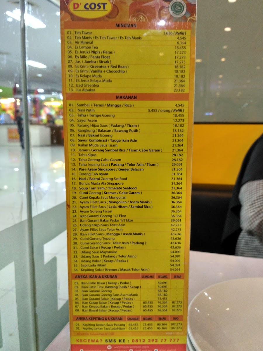 Menu D'cost Seafood Padang-5