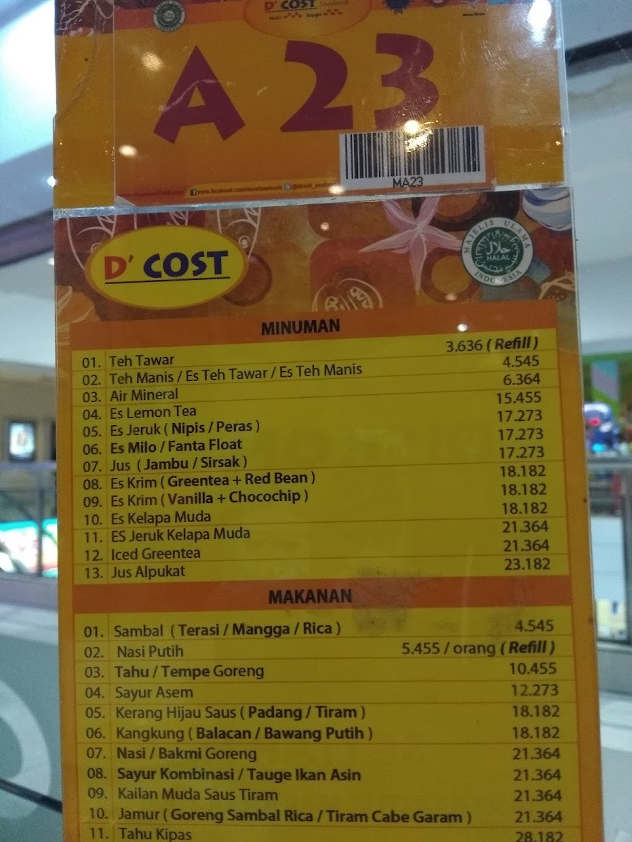 Menu D'cost Seafood Padang-8