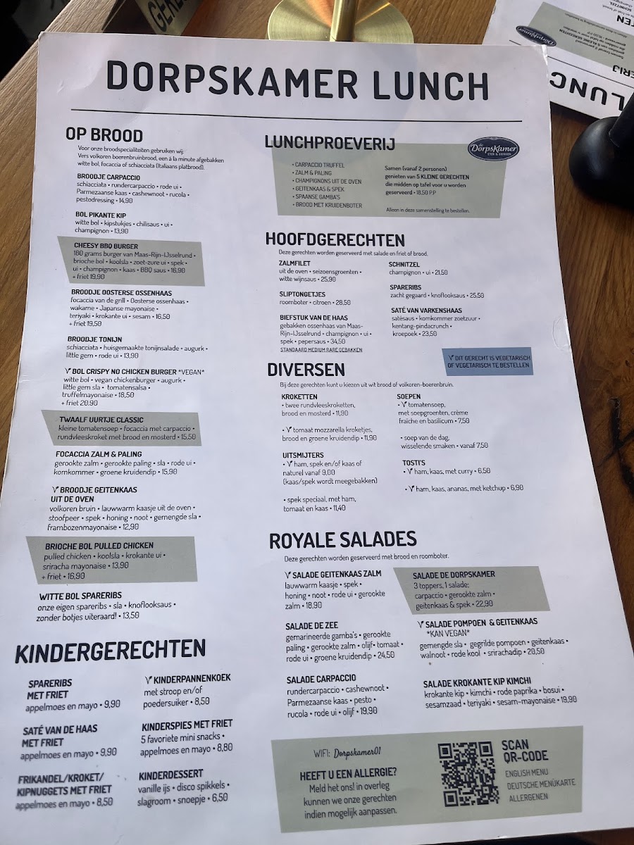 Menu De Dorpskamer Eten & Drinken-1