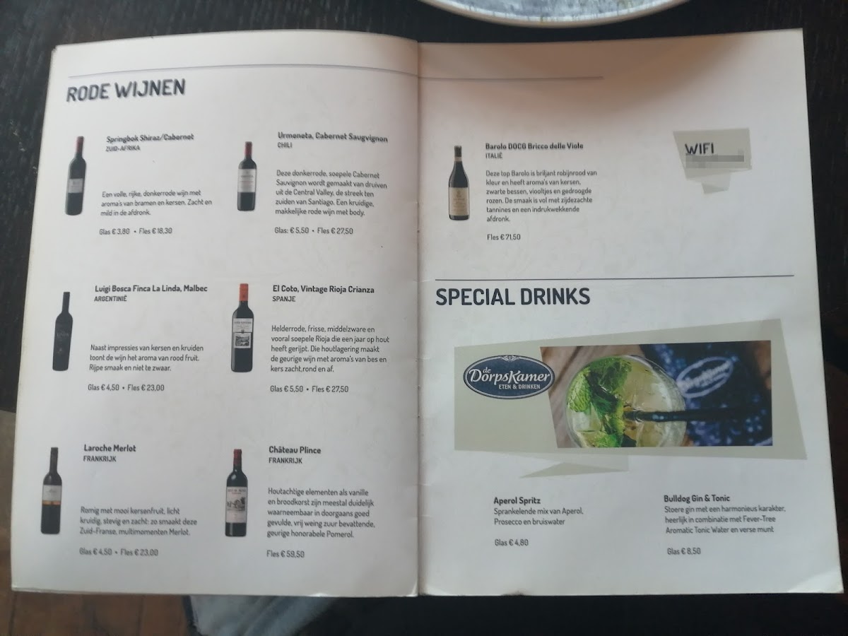 Menu De Dorpskamer Eten & Drinken-7