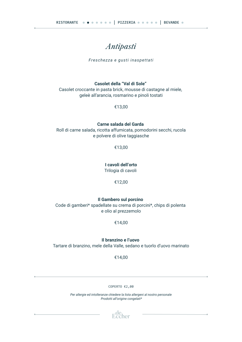 Menu De Eccher - Ristorante Pizzeria E Gastronomia-10