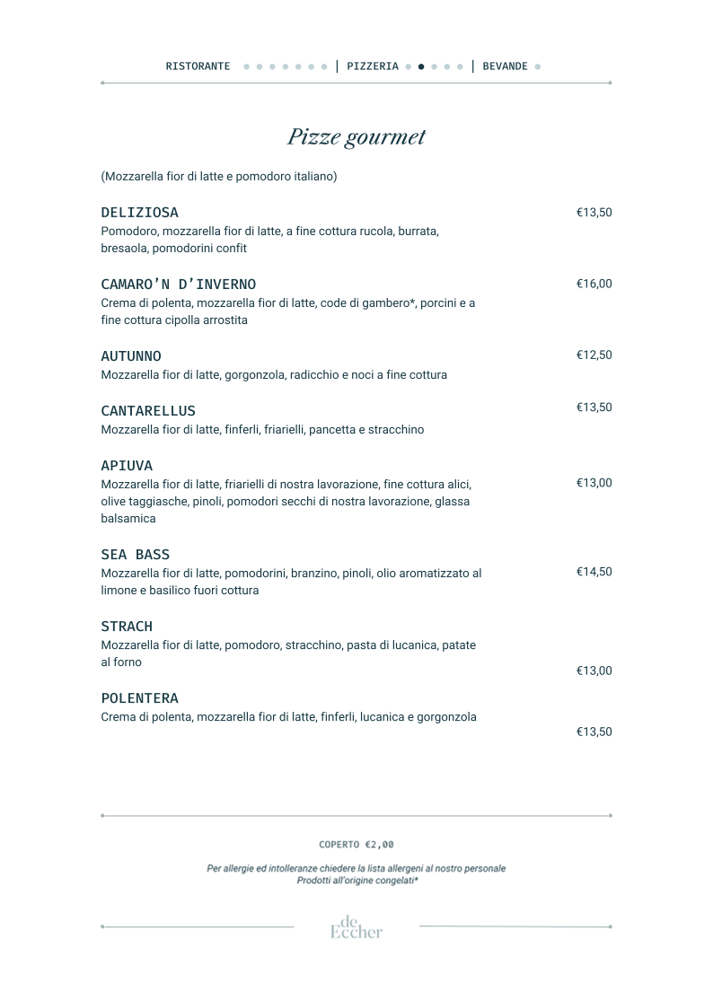 Menu De Eccher - Ristorante Pizzeria E Gastronomia-7