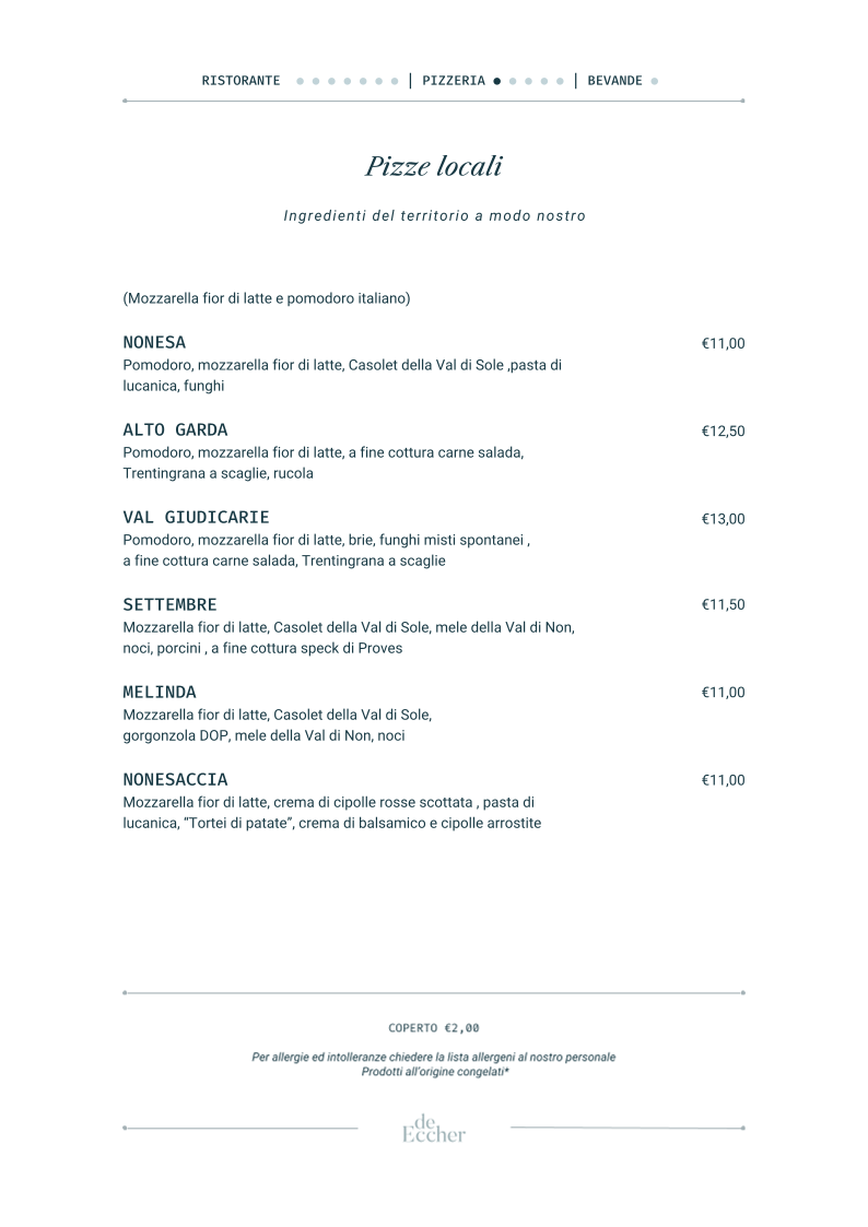 Menu De Eccher - Ristorante Pizzeria E Gastronomia-9