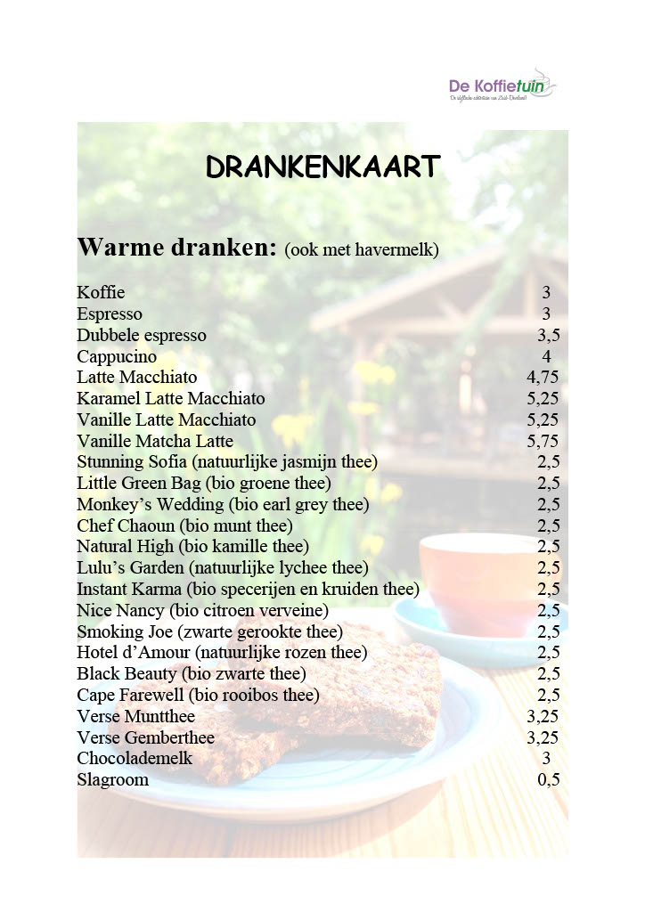 Menu De Koffietuin, De Idyllische Achtertuin Van Zuid-Beveland!-1