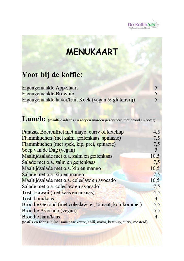 Menu De Koffietuin, De Idyllische Achtertuin Van Zuid-Beveland!-2
