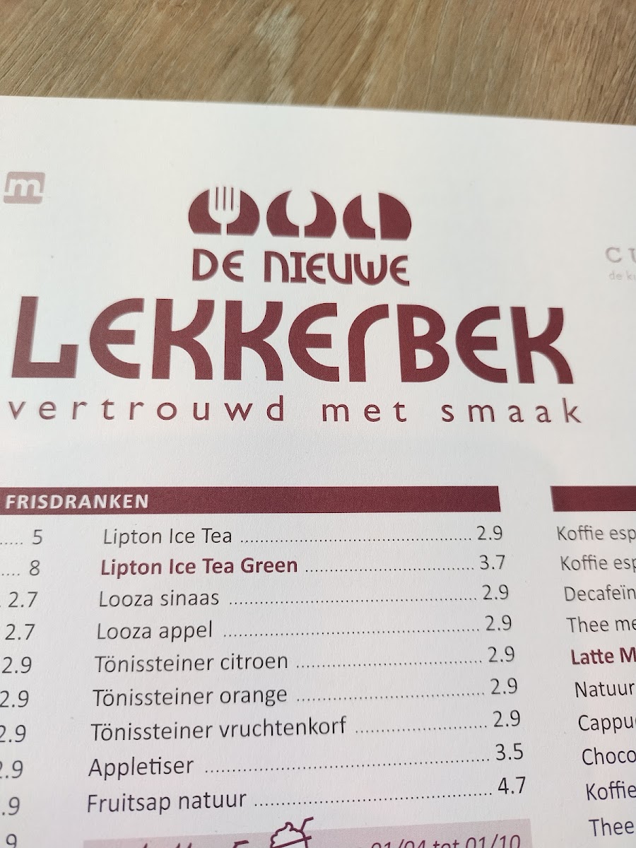 Menu De Nieuwe Lekkerbek-2