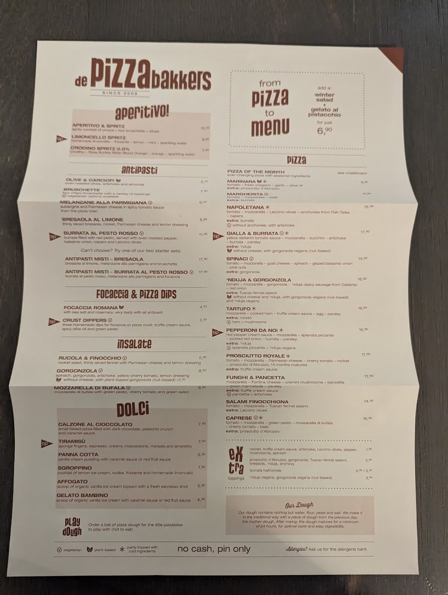 Menu De Pizzabakkers Spaarndammerstraat-3