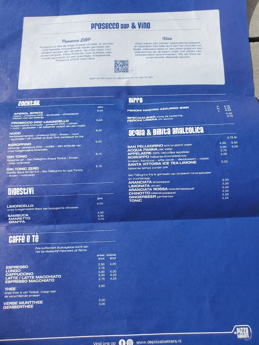 Menu De Pizzabakkers Spaarndammerstraat-5