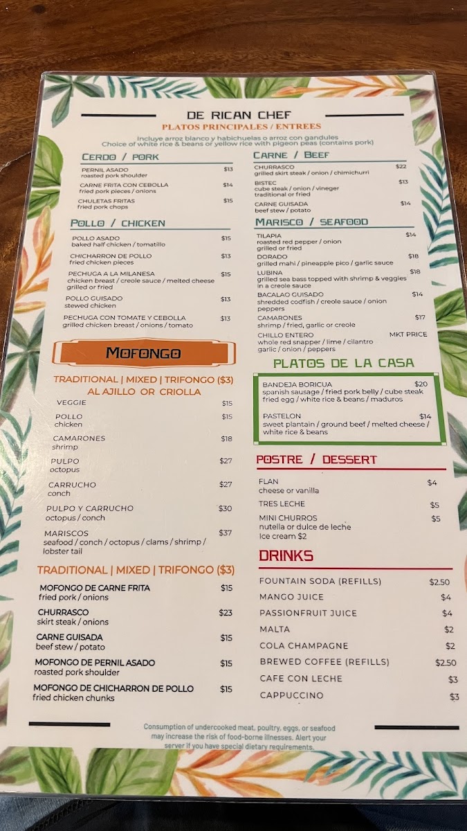 Menu De Rican Chef Holland-2