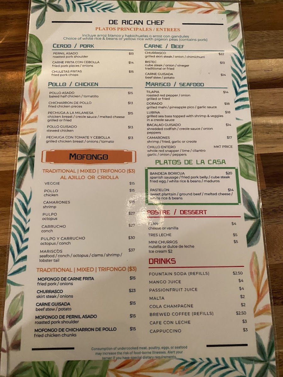 Menu De Rican Chef Holland-5