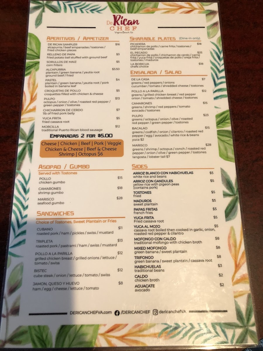 Menu De Rican Chef Holland-7
