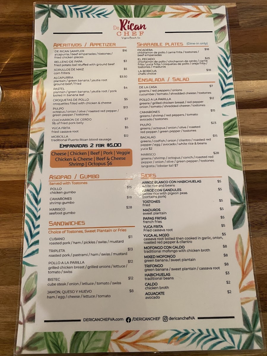 Menu De Rican Chef Holland-8
