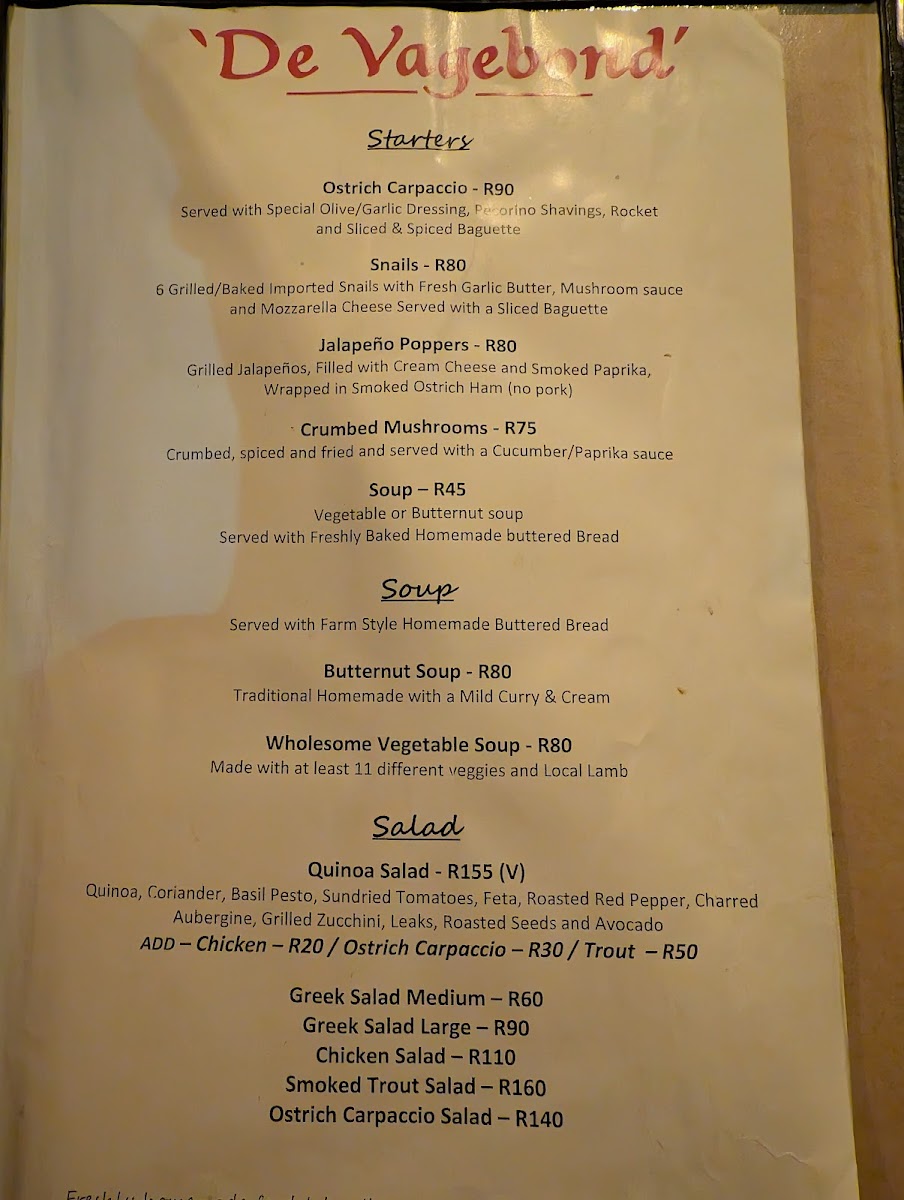Menu De Vagebond Restaurant-6