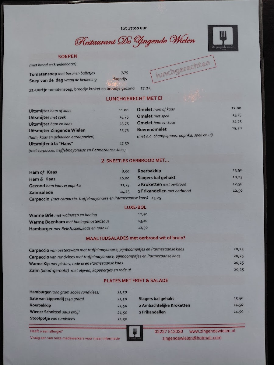 Menu De Zingende Wielen-1