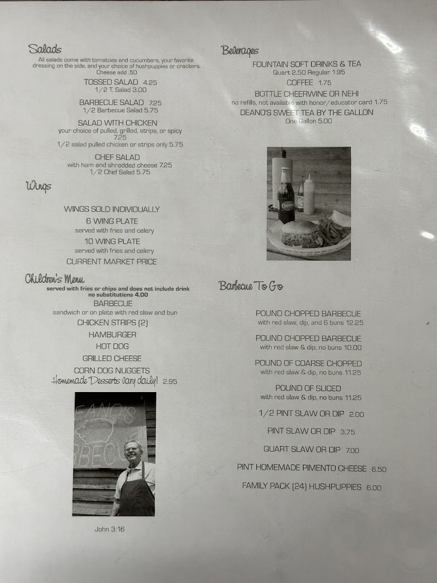 Menu Deano's Barbecue-2
