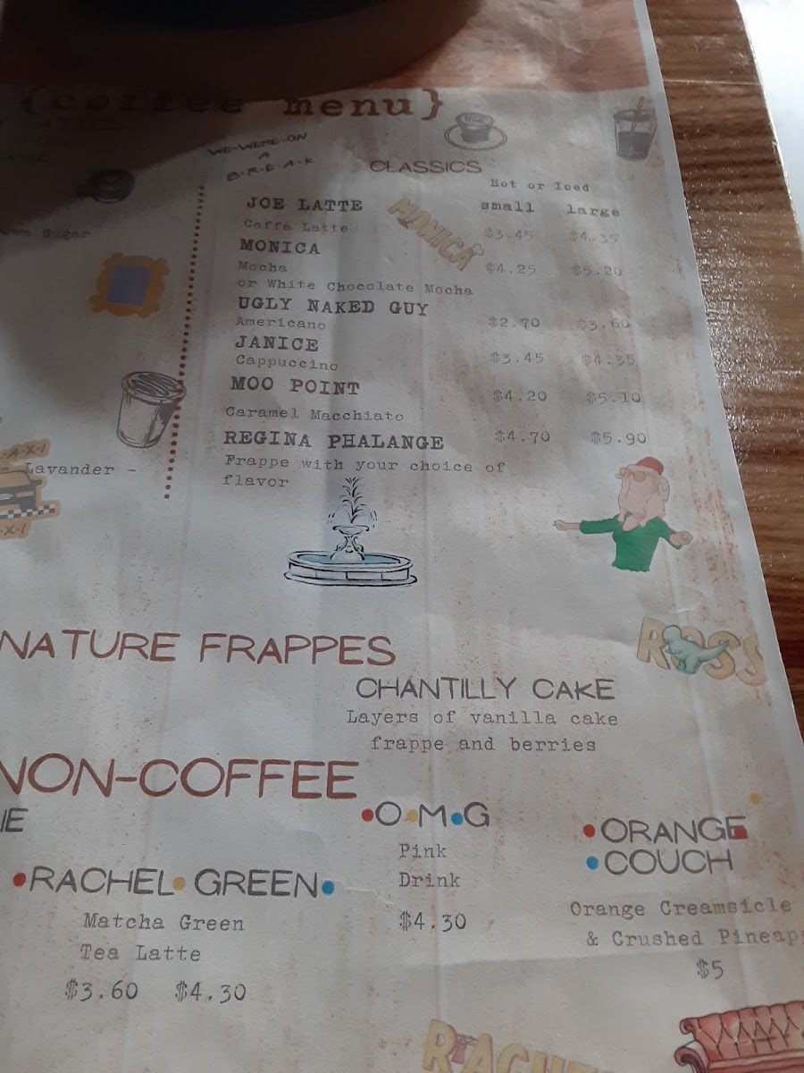 Menu Decades Central Perk Cafe-3