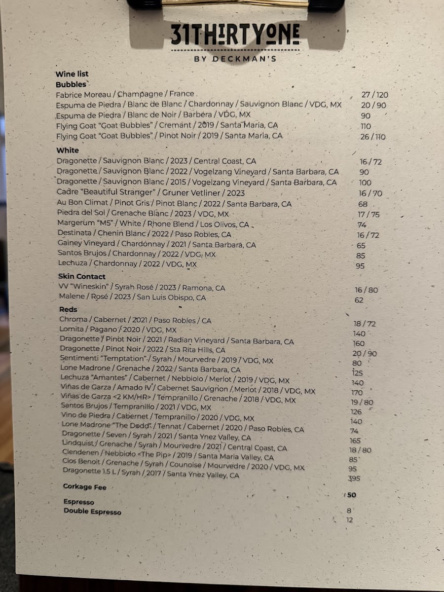 Menu Deckman's North Park At 3131-2