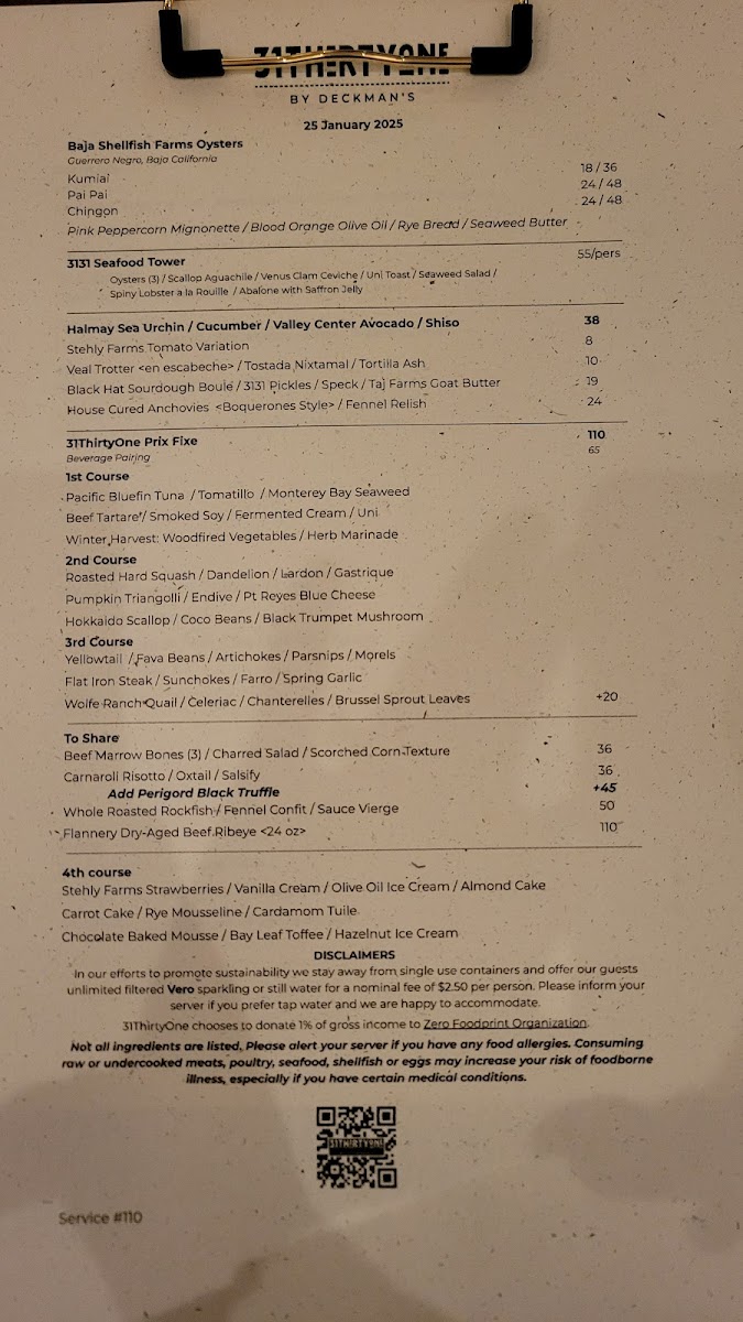 Menu Deckman's North Park At 3131-4