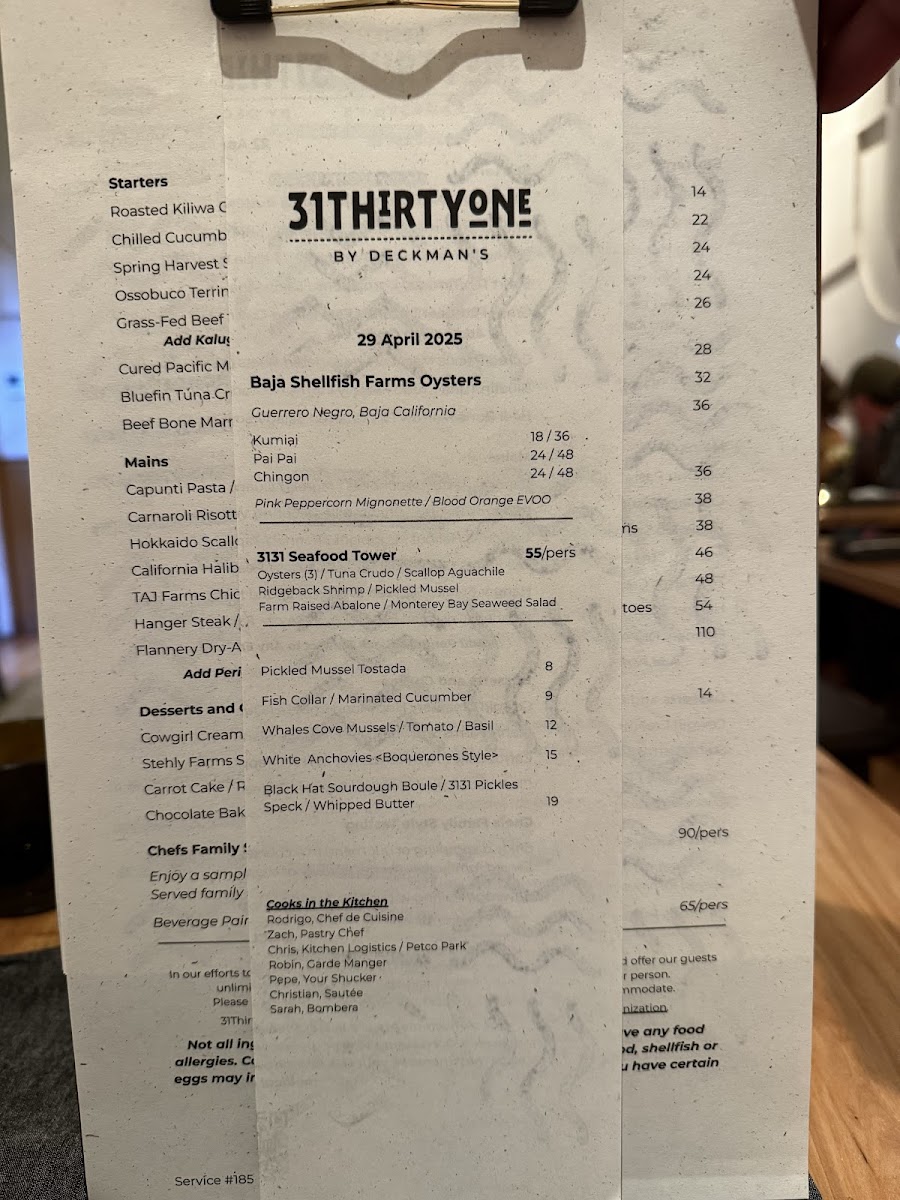 Menu Deckman's North Park At 3131-6