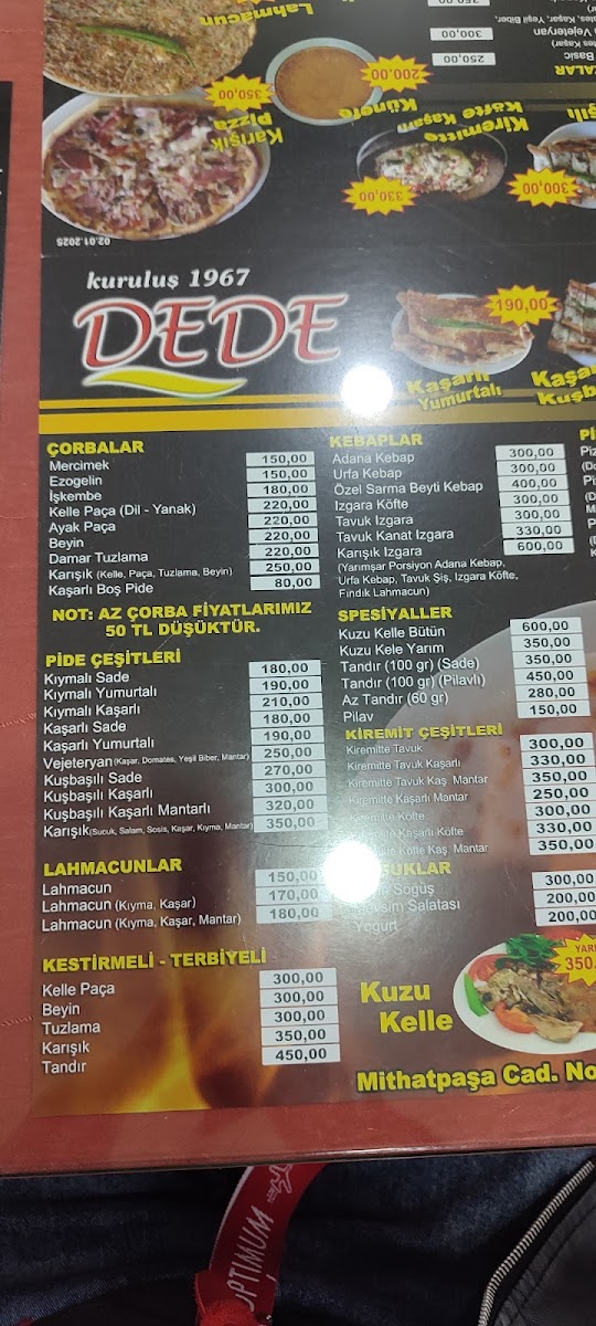 Menu Dede Pide - Göztepe Pide & Çorba-1