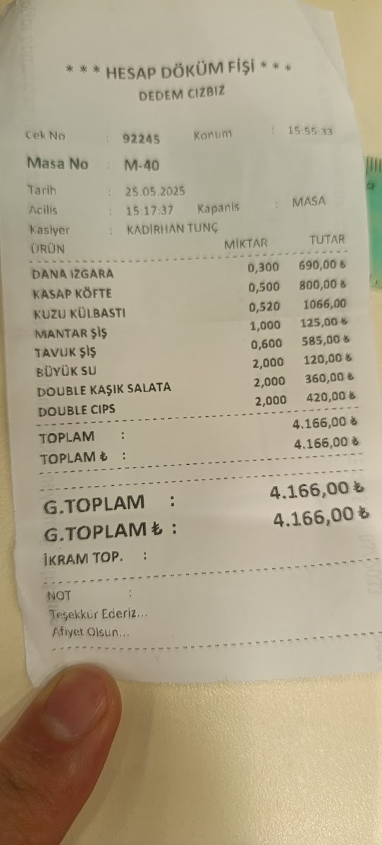 Menu Dedem Kasap Cızbız-10