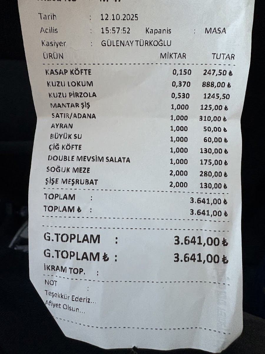 Menu Dedem Kasap Cızbız-3