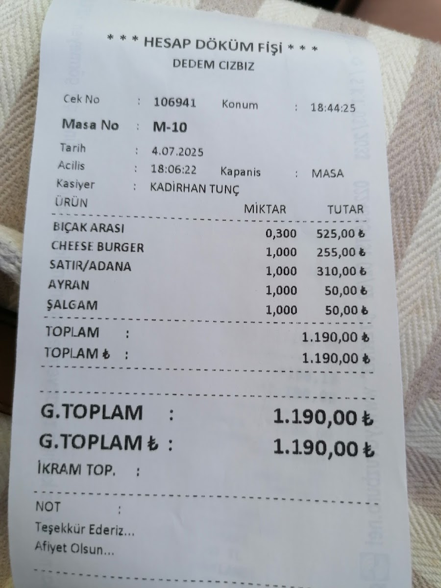 Menu Dedem Kasap Cızbız-5