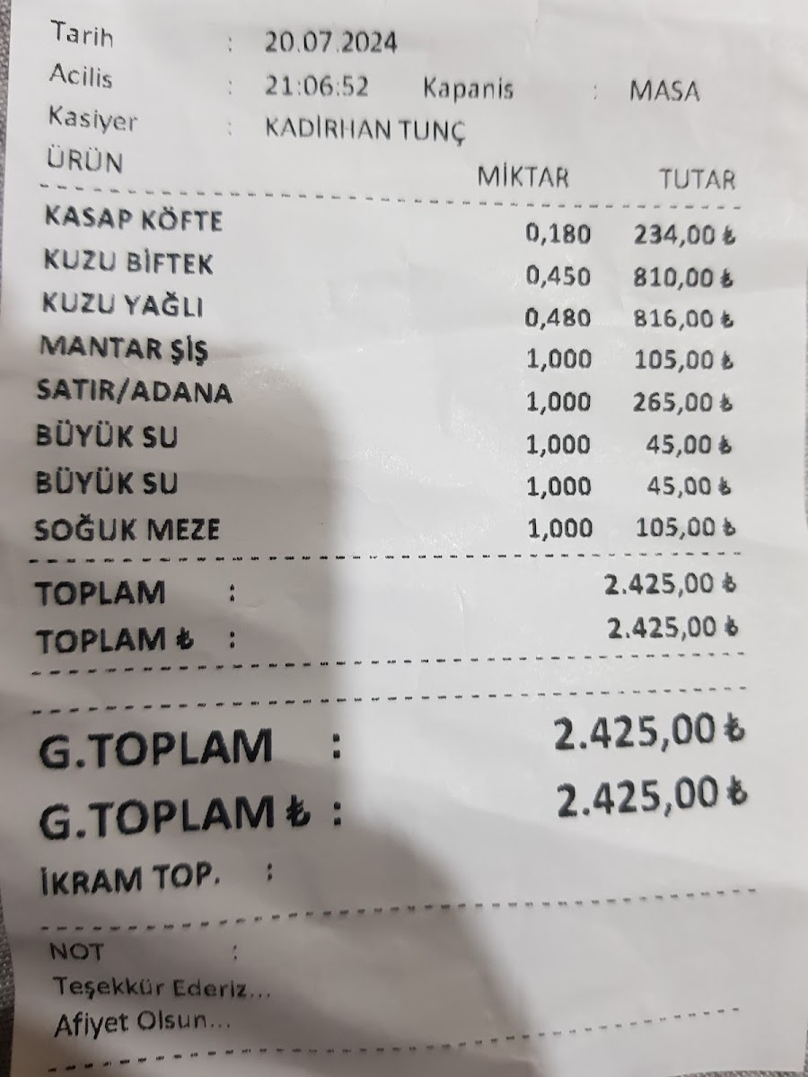 Menu Dedem Kasap Cızbız-7
