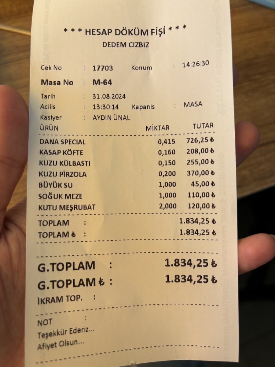 Menu Dedem Kasap Cızbız-8