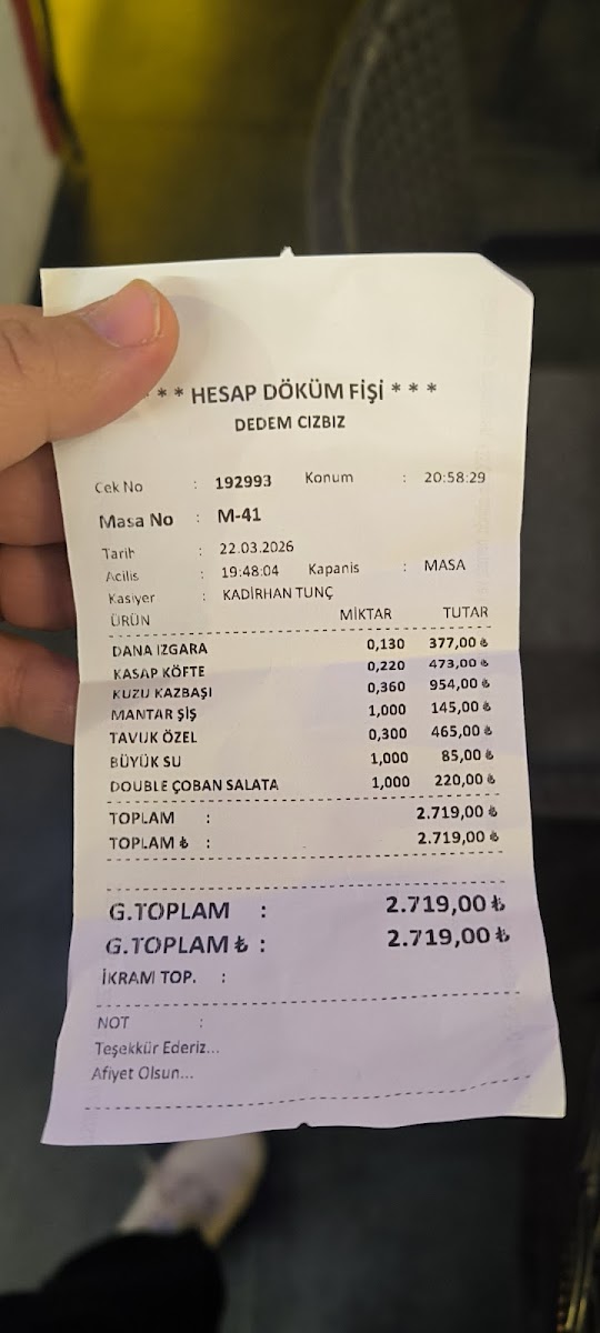 Menu Dedem Kasap Cızbız-9