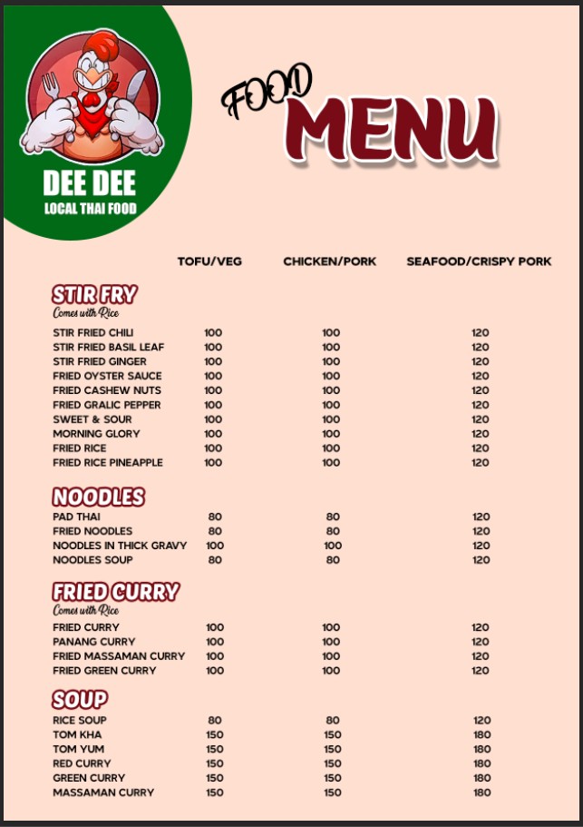 Menu Dee Dee Thai Food-4