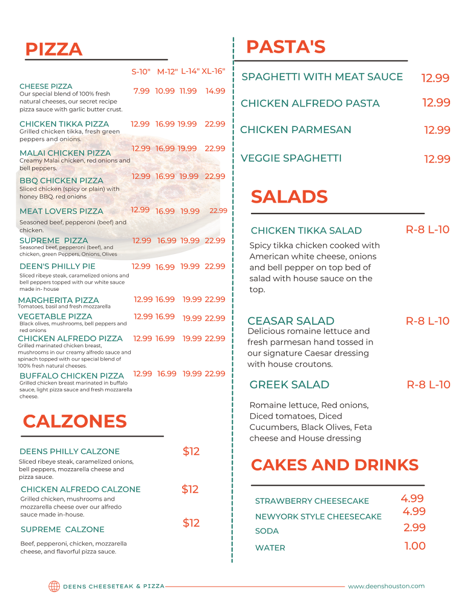 Menu Deen's Cheesesteak & Pizza-6