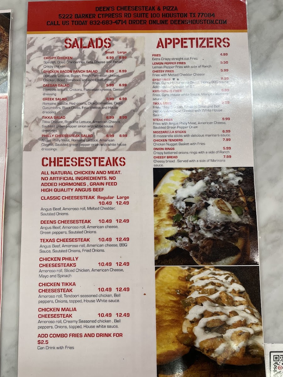 Menu Deen's Cheesesteak & Pizza-8
