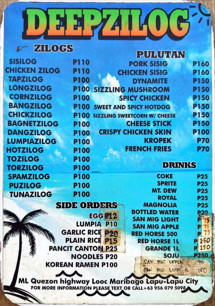 Menu Deepzilog Maribago-2