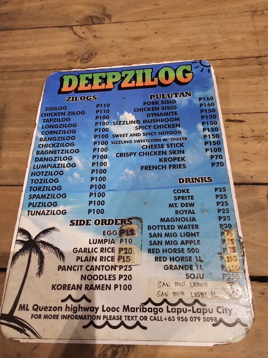 Menu Deepzilog Maribago-5