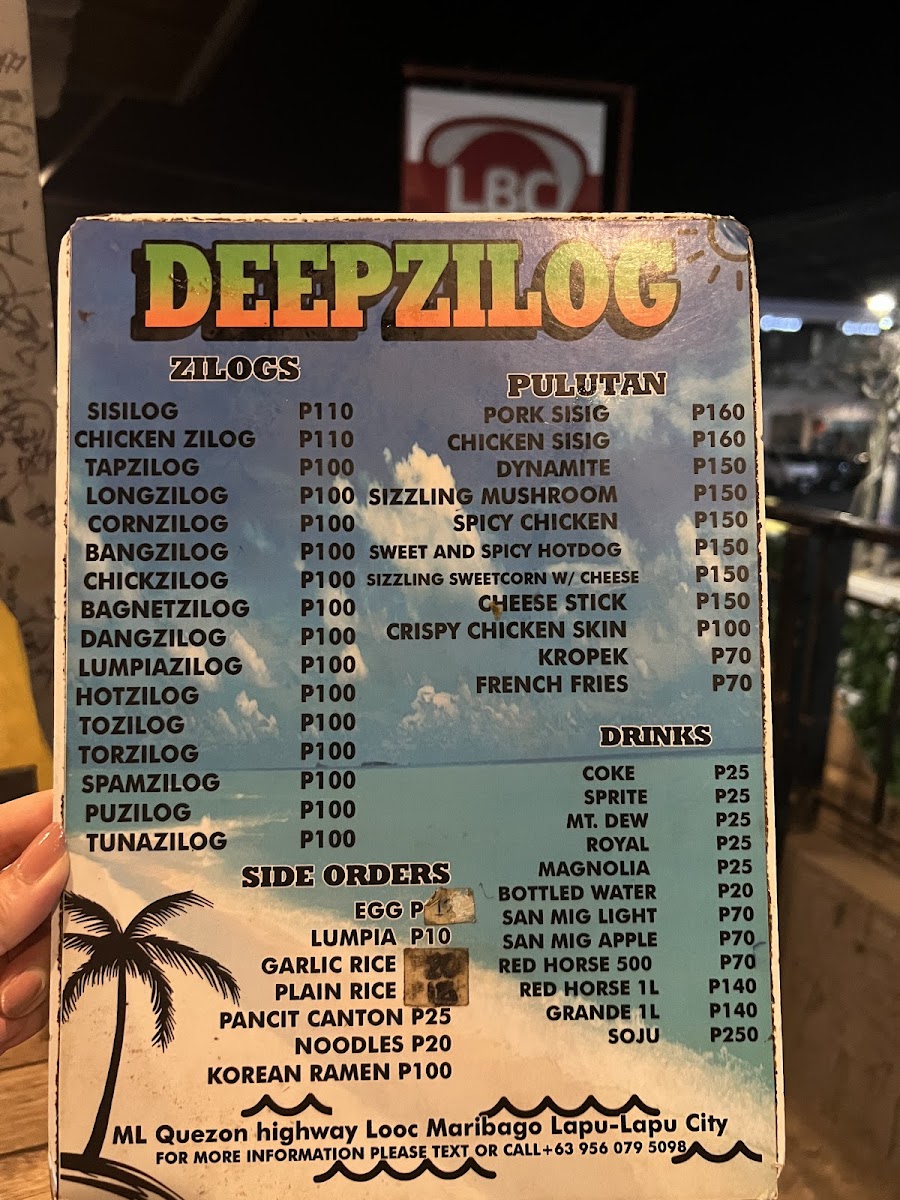 Menu Deepzilog Maribago-7