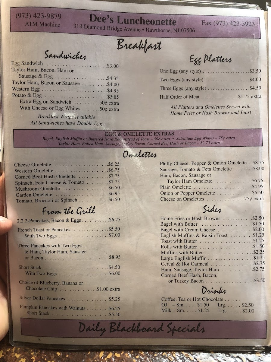 Menu Dee's Luncheonette-5
