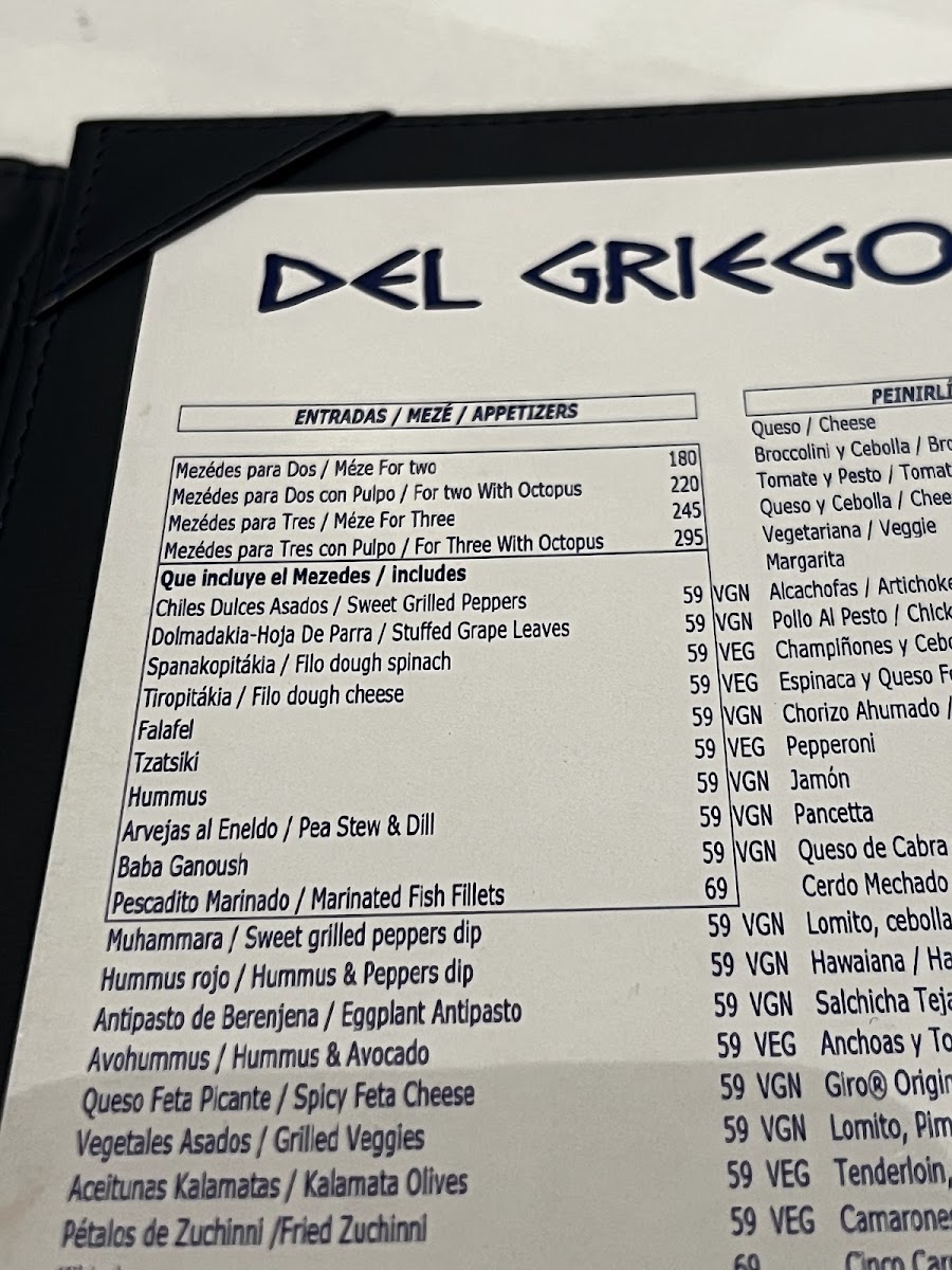 Menu Del Griego • Mykonos Z10-2