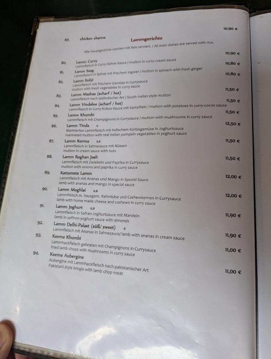 Menu Delhi Palast Halal-2