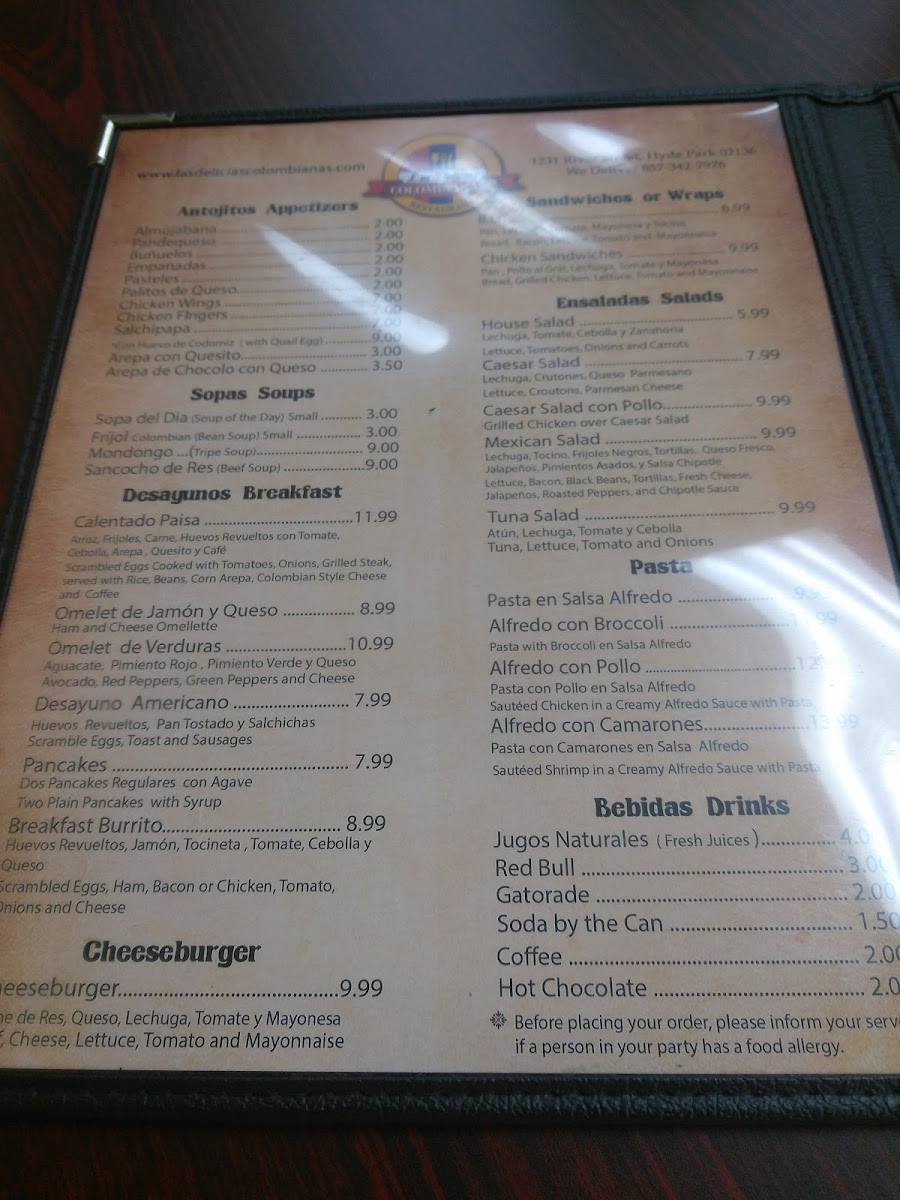 Menu Delicias Colombianas Hyde Park-7