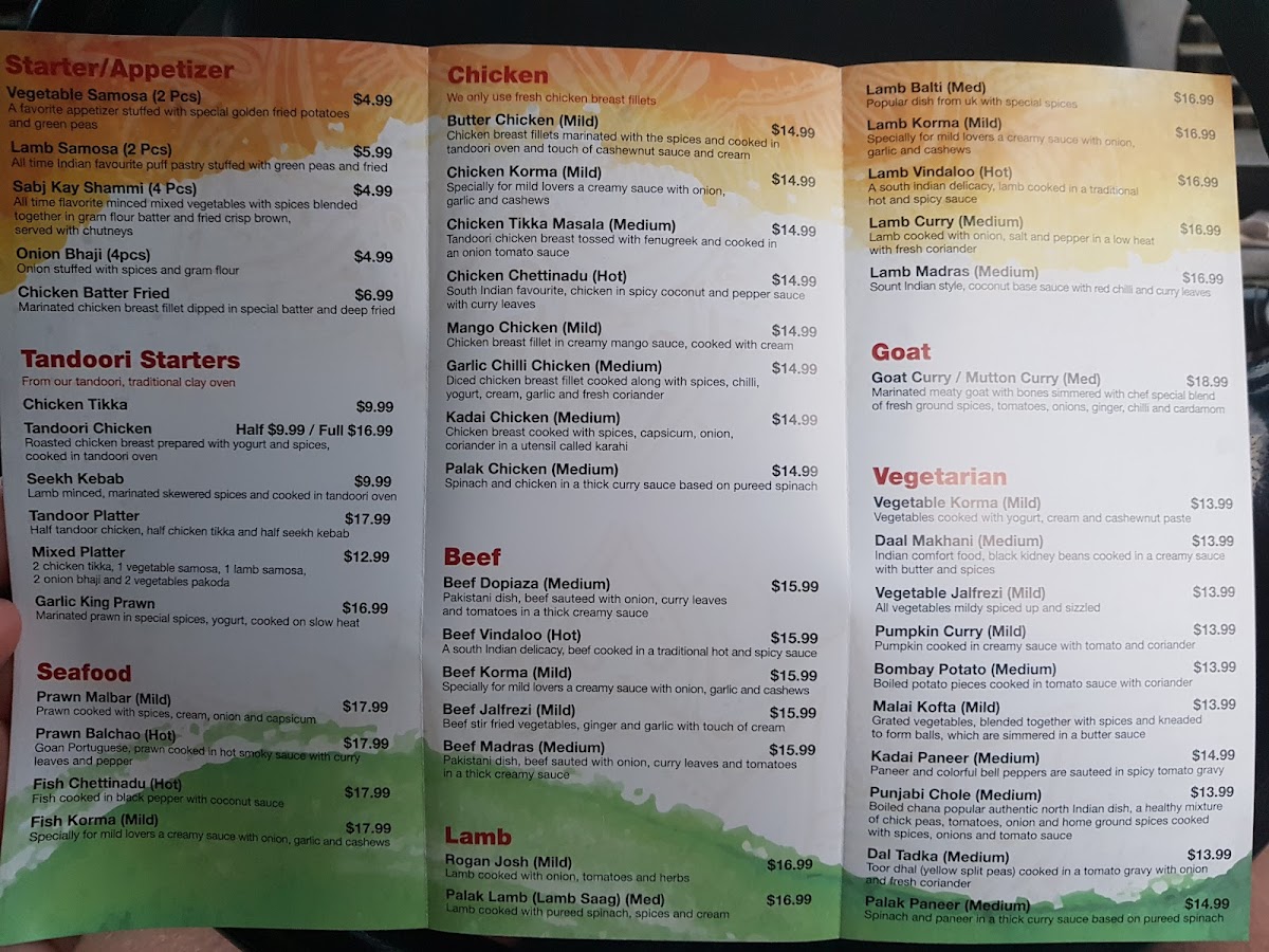 Menu Delights Of India-2