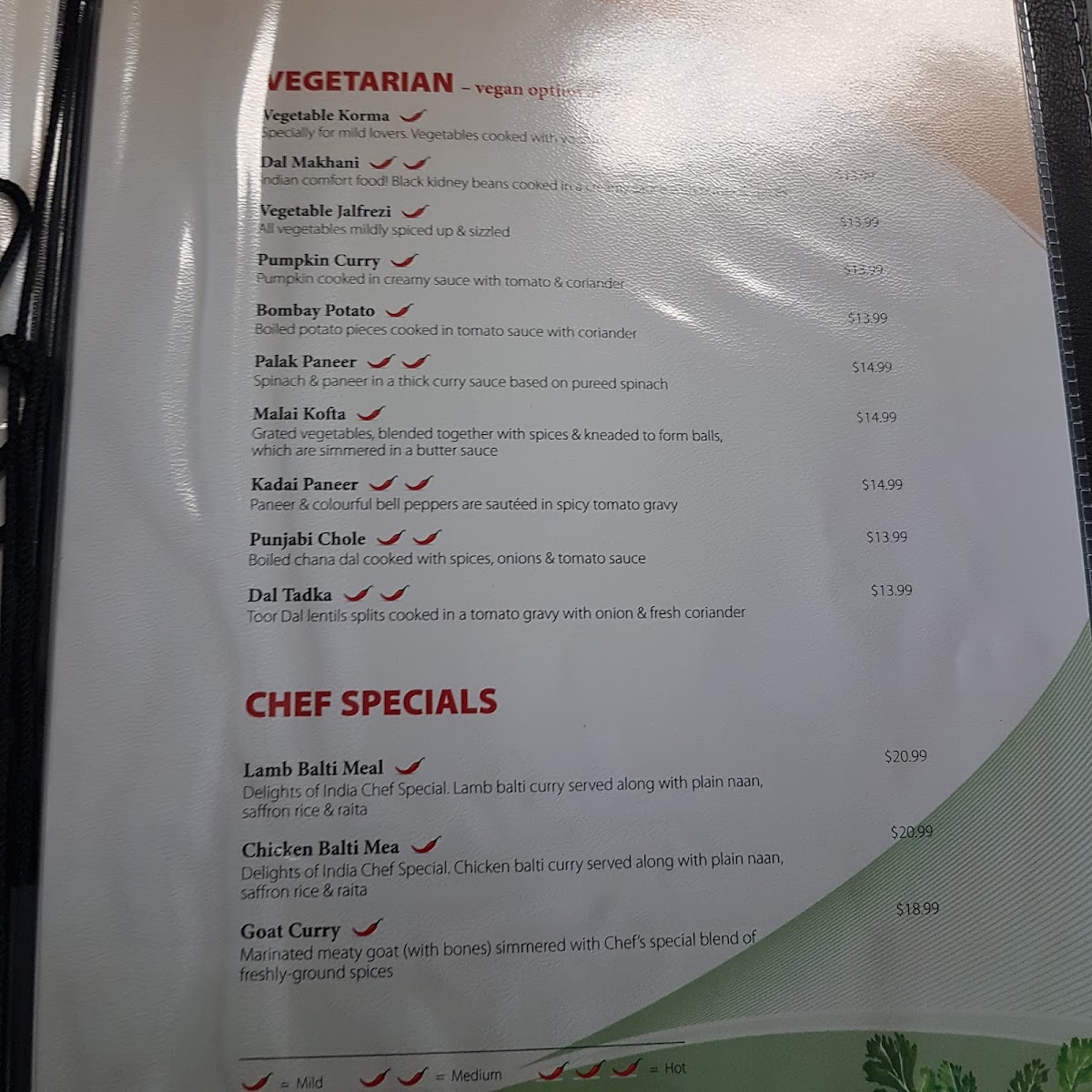 Menu Delights Of India-5